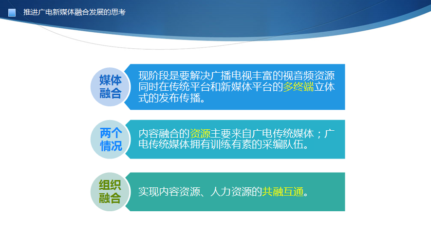 现阶段是要解决广播电视视音频资源同时在传统平台和新媒体平台的多